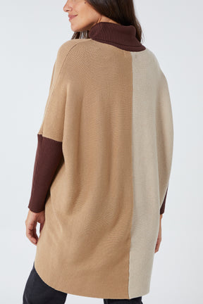 Colour Block Chevron Rib Tunic