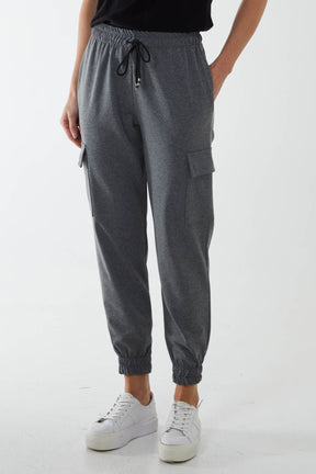Jersey Cotton Blend Cargo Trousers