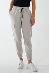 Jersey Cotton Blend Cargo Trousers