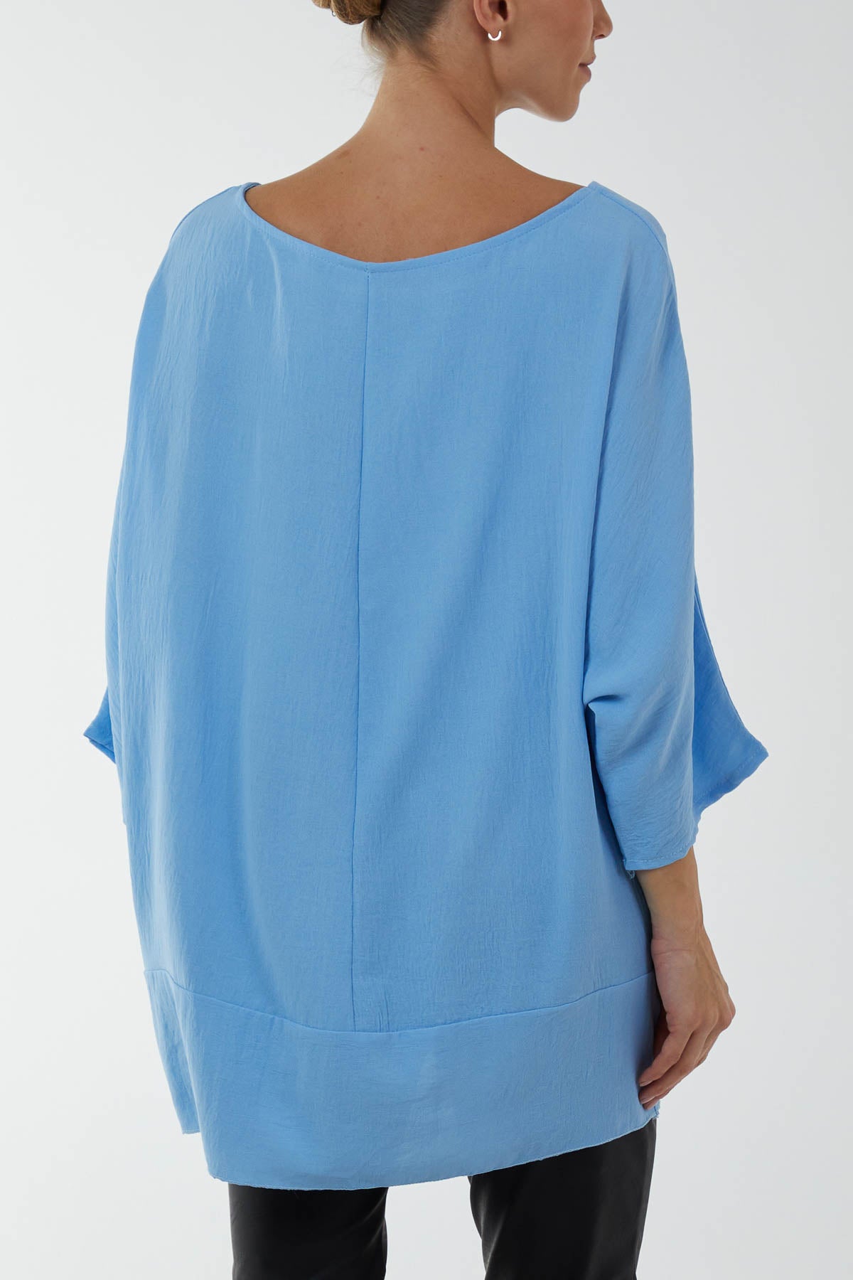 Oversized Twist Knot Hem Blouse