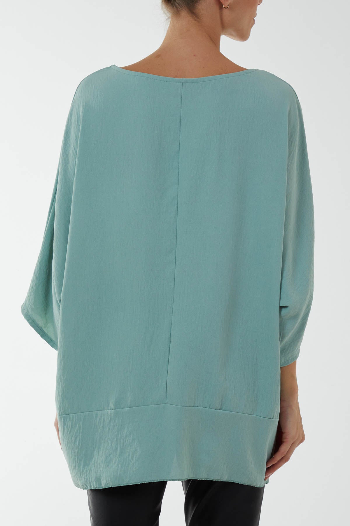 Oversized Twist Knot Hem Blouse