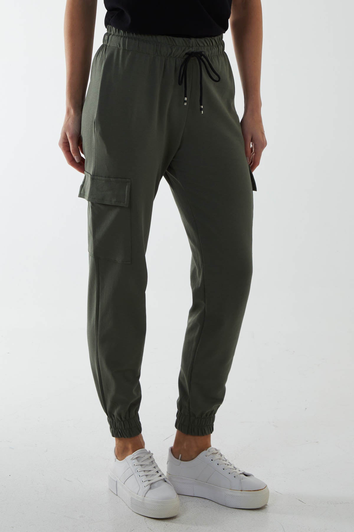 Jersey Cotton Blend Cargo Trousers