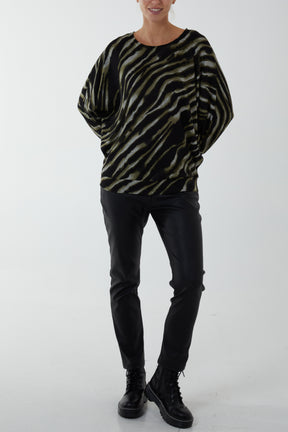 Gradient Zebra Batwing Top