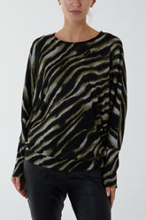 Gradient Zebra Batwing Top