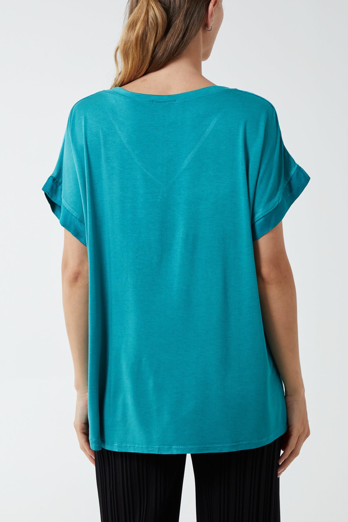 V-Neck Satin Feel T-Shirt